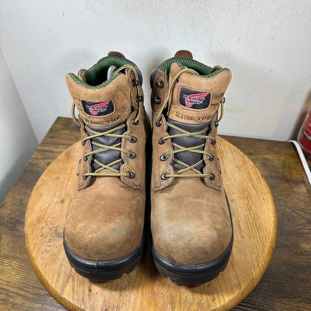 Red Wing King Toe 2240 Mens 8.5 E2 Brown Leather Waterproof Safety Work Boots